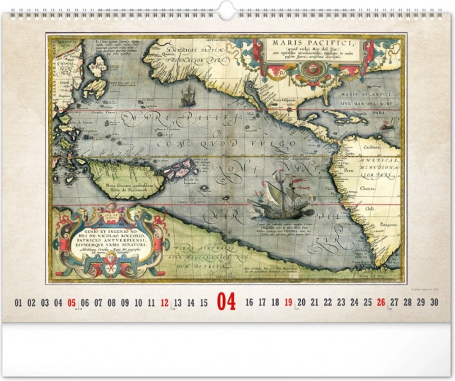 Wandkalender Alte Karten 2026