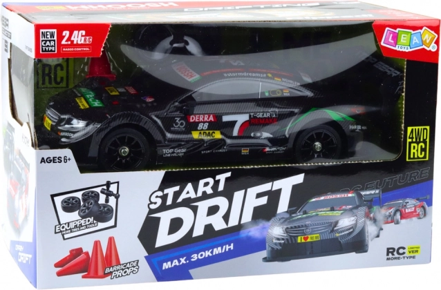 RC-Rennwagen mit Fernsteuerung schwarzer Karbon 30km/h 1:16