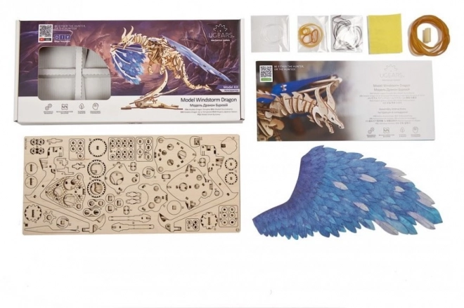 Ugears 3D Holzmechanisches Puzzle Wirbelnder Drache