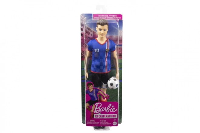 Barbie Fußballpuppe Ken in blauem Trikot