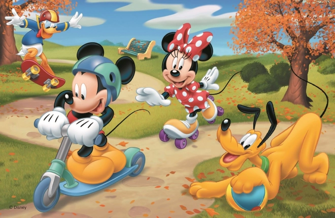 Puzzle MICKEY MOUSE Schlittschuhlaufen im Park 54 Teile