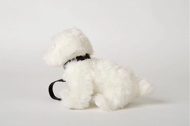 Weicher Malteserhund mit Leine, 28 cm