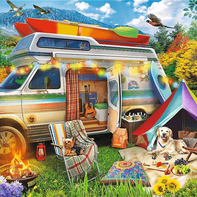 Puzzle Teezeit - Wohnwagen 500 Teile