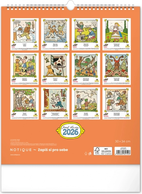 Wandkalender Josef Lada - Reime 2026