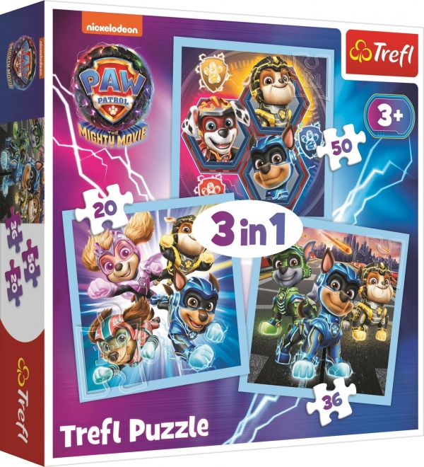 Dreifach-Puzzle Paw Patrol Mighty Pups