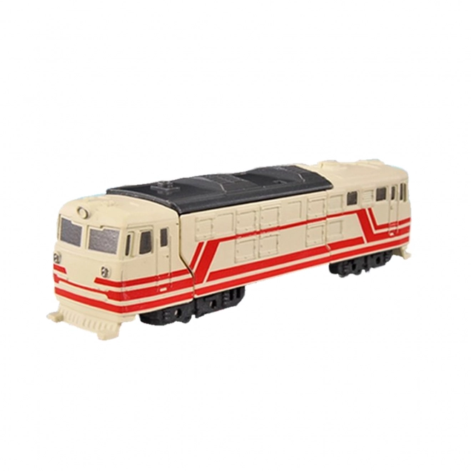 Transformierbarer Metallroboter Lokomotive Beige