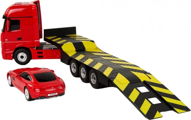 R/C Auto Mercedes-Benz mit Anhänger - rot