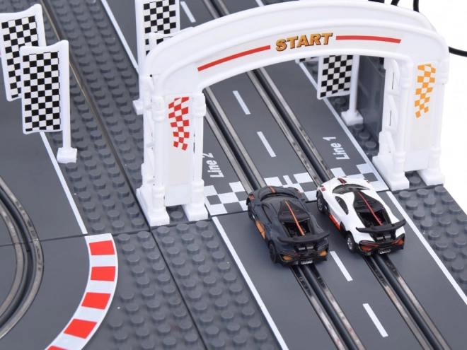 Bugatti Rennstrecke Spielzeug mit Bausteinen