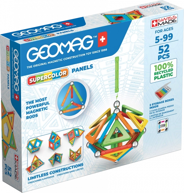 Magnetisches Konstruktionsset Supercolor Recycled 52 Teile von GEOMAG