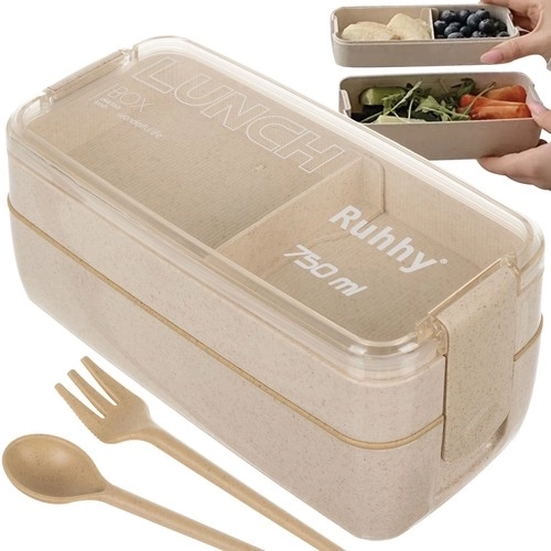 Ökologischer Lunchbox mit Besteck