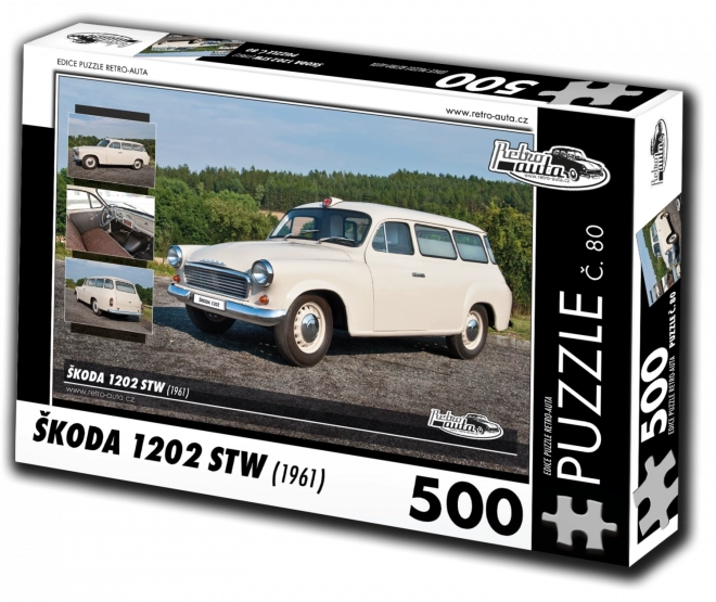 Puzzle RETRO-AUTA Škoda 1202 STW Krankenwagen (1961) – 500 Teile