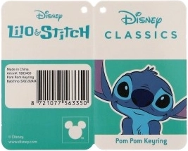 Schlüsselanhänger Stitch mit Bommel
