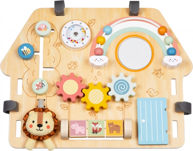 Tooky Toy Große Holz-Manipulationstafel Haus - Aktivitätszentrum
