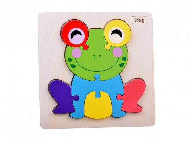 Dreidimensionales Holzpuzzle Frosch Montessori Spielzeug