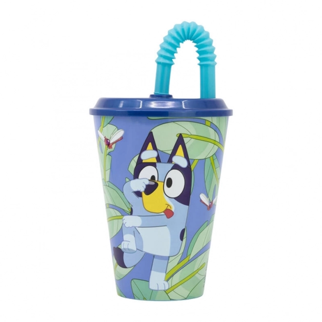 Kinder Trinkbecher mit Strohhalm Bluey 430 ml