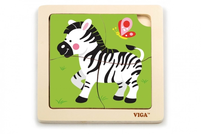 Holzpuzzle Zebra 4-teilig