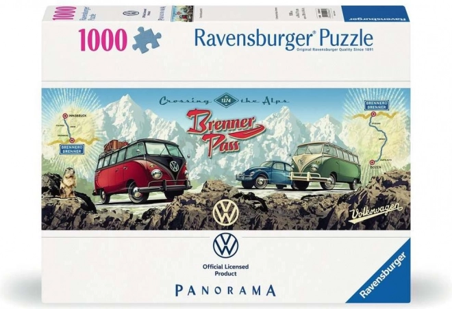 Panoramapuzzle Über die Alpen mit VW - 1000 Teile