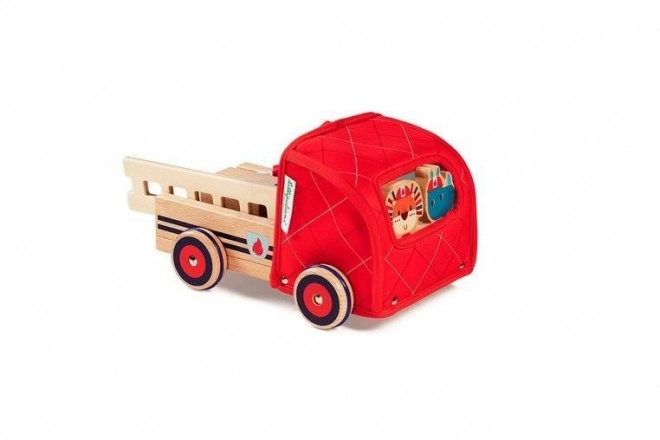 Lilliputiens - Feuerwehrwagen aus Holz mit Nashorn Marius