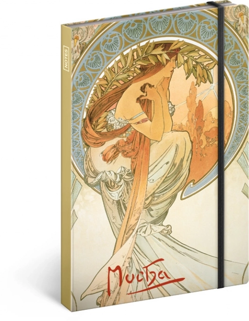 Notizbuch Alfons Mucha - Poesie, liniert, 13 x 21 cm