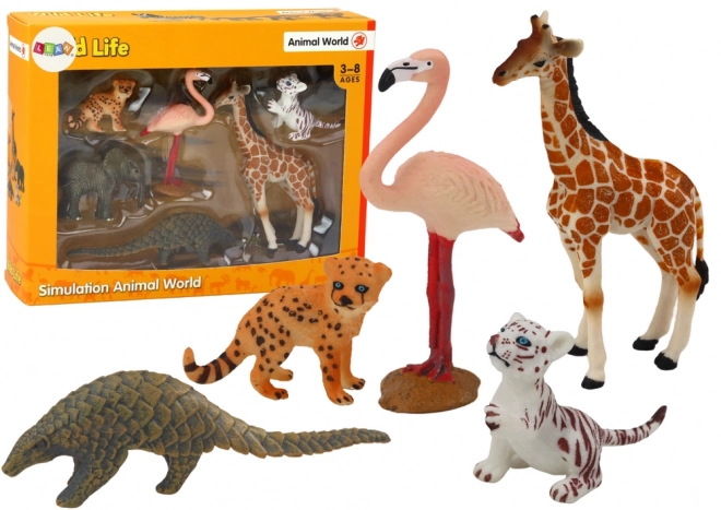 Tierspielfiguren Giraffe Flamingo Elefant Tiger