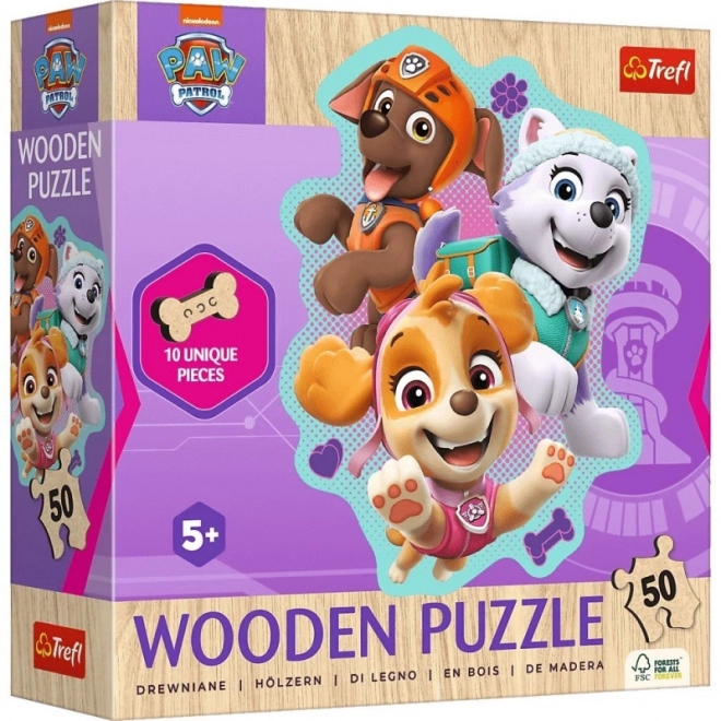 Holzpuzzle 50 Teile Paw Patrol Fröhliche Hundegruppe