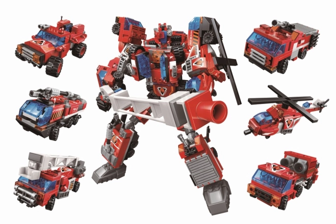 Baue 6 Modelle und kombiniere sie zu einem riesigen Feuerwehr-Mech