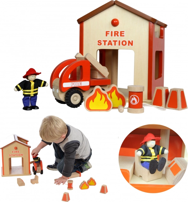 Mini-Feuerwache aus Holz von Masterkidz