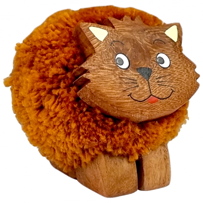 Holzfigur XL Pompon Katze