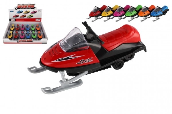 Spielzeug Schneescooter Metall/Kunststoff 13 cm, zum Aufziehen, 6 Farben