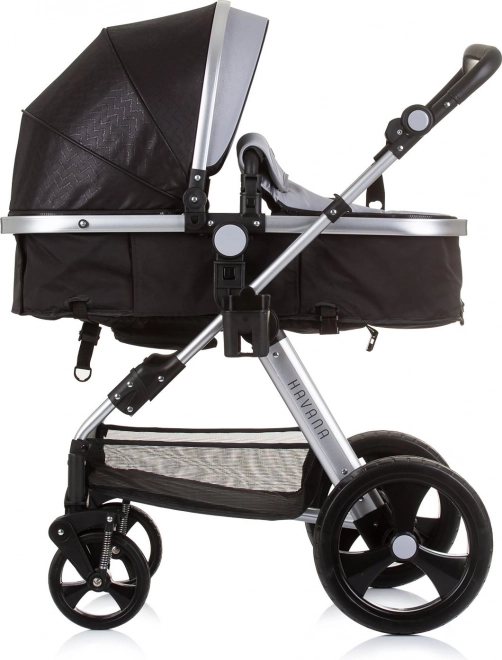 CHIPOLINO Kombinierter Kinderwagen HAVANA 2in1 Obsidian – Silber