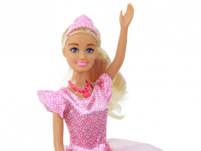 Puppe Anlily Prinzessin Blondine mit Tiara in rosa Kleidern