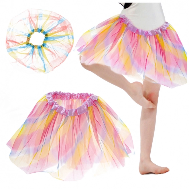 Tüllrock Tutu Kostüm Karneval Verkleidung Pink – regenbogenfarben