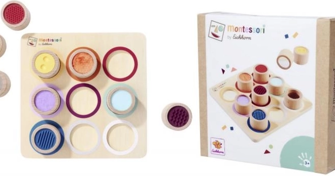 Montessori Tasttafel mit 9 sensorischen Zylindern