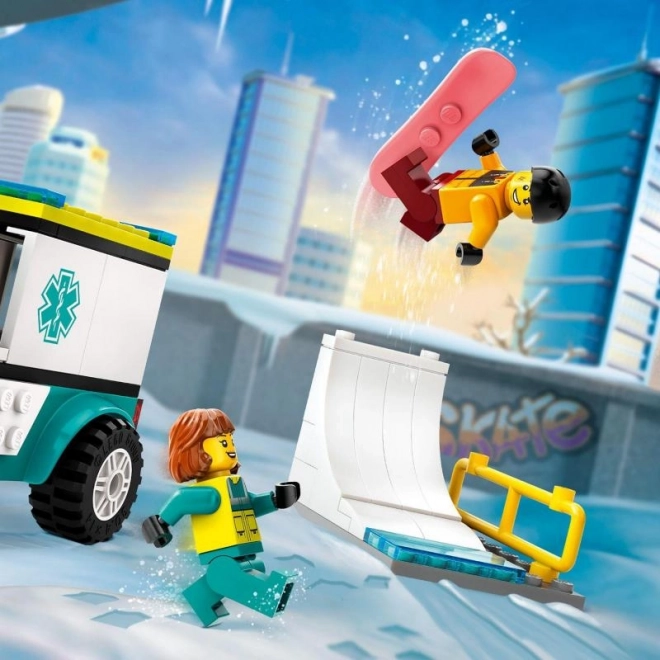 Lego City Sanitärwagen und Snowboarder