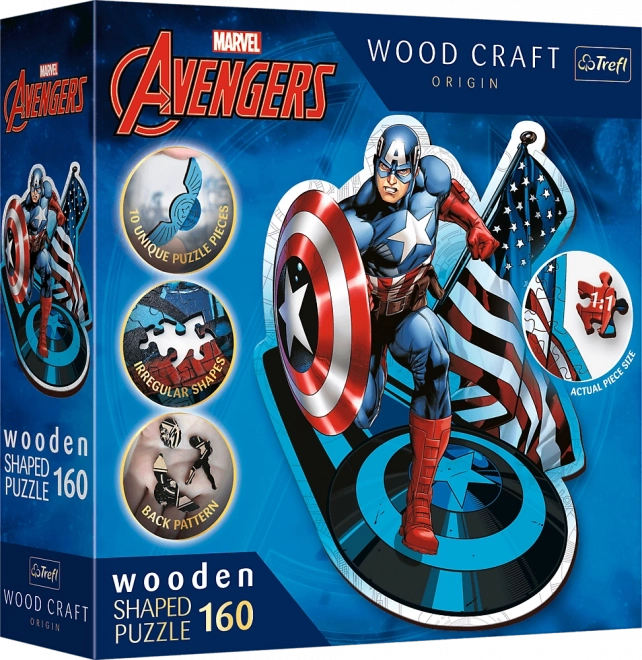 Trefl Holzpuzzle Unerschrockener Captain America 160 Teile