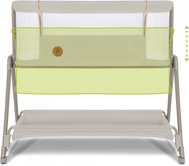 Lionelo Babybett Luna 2-in-1 Grau Beton – Beige Sand