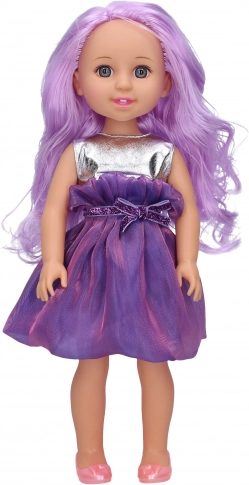 Puppe lila 35 cm mit Bürste