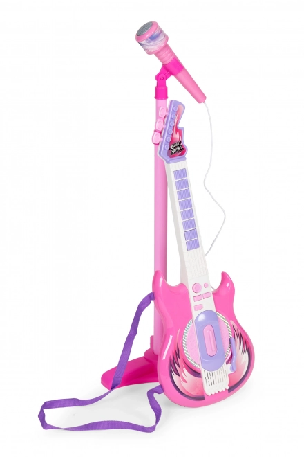 Kinderset mit E-Gitarre und Mikrofon mit verstellbarem Ständer