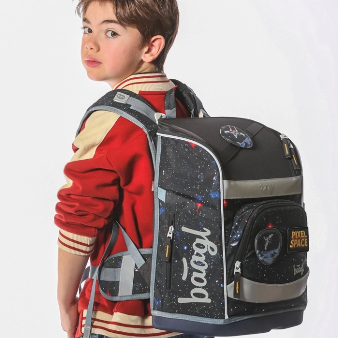 Schulset BAAGL: Zippy Plus Pixel Space - Ranzen, Federmäppchen, Beutel