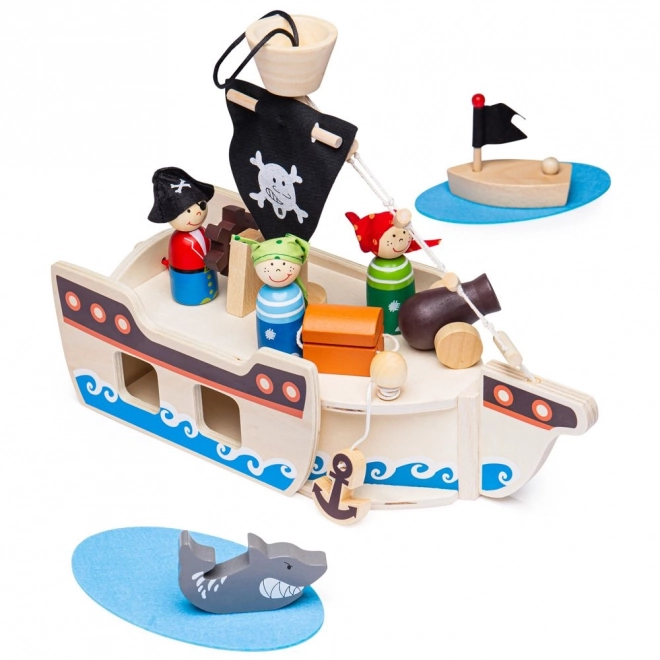 Bigjigs Toys Piratenschiff mit Piraten