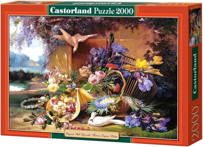 Puzzle 2000 Teile Elegantes Stillleben mit Blumen Eugene Bidau