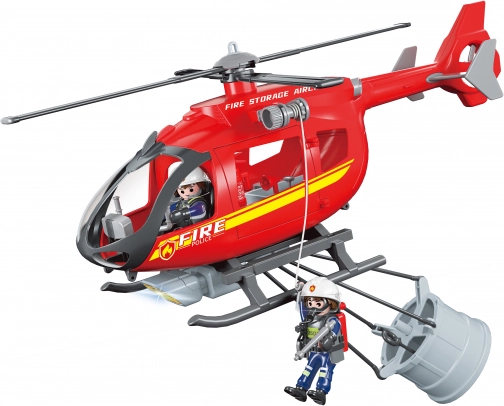 Feuerwehrhubschrauber mit Effekten 38 cm