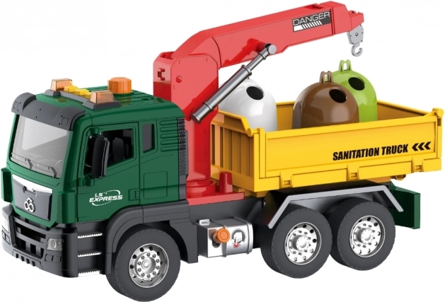 Woopie Müllwagen mit Kran für die Abfalltrennung - Maßstab 1:10