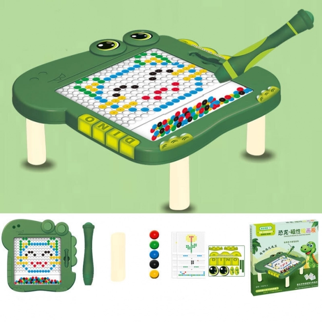 Magnetische Dinosaurier Maltisch für Kinder - Grün
