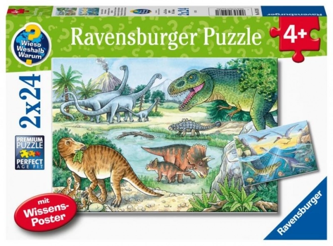 Ravensburger Puzzle Welt der Dinosaurier 2x24 Teile