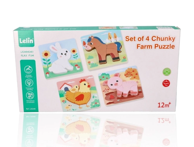 Holzpuzzle-Set Bauernhof