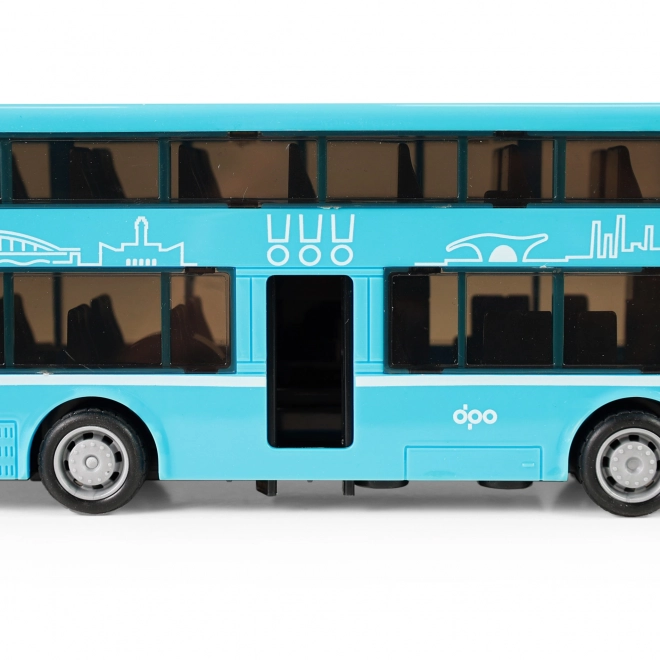 Zweistöckiger Bus Spielzeug blau 20 cm