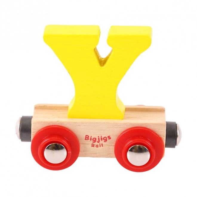 Holz-Eisenbahn-Wagen Buchstabe Y von BIGJIGS RAIL