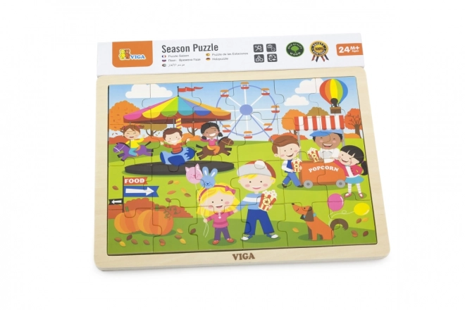 Herbst-Saisonpuzzle für Kinder