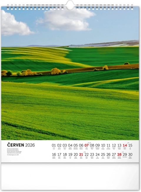 Wandkalender Spaziergänge durch die mährische Landschaft 2026
